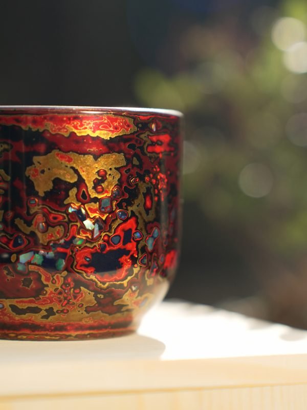modern handmade lacquer tea cup