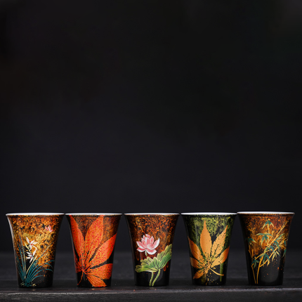 Handmade Lacquer Hand-Painted Wenxiang Cup (Aroma Appreciation Cup) – Chinese Urushi Art | Oriental Home Decor Gift