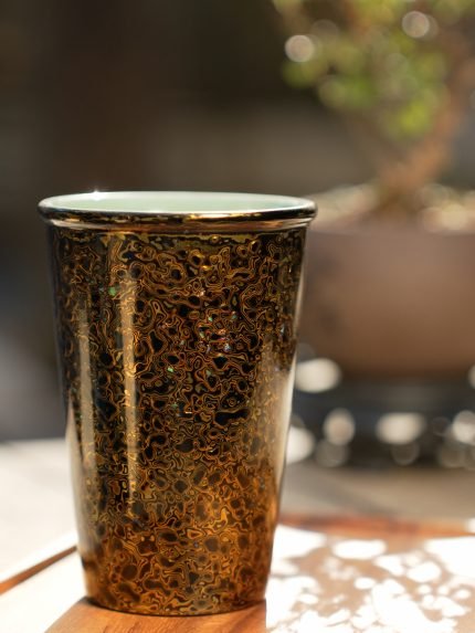 Handmade Lacquer Ceramic Tumbler Cup – Chinese Urushi Art | Oriental Home Decor Gift