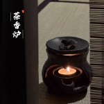 Handcrafted Three-Legged Tea Incense Burner – 28 Wood-Fired Stoneware by Master You Shanzi | Wabi-Sabi Tea Room Burner