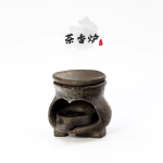 Handcrafted Three-Legged Tea Incense Burner – 28 Wood-Fired Stoneware by Master You Shanzi | Wabi-Sabi Tea Room Burner