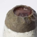 Exposed clay foot and natural wood-firing marks – 28-fire handmade teacup