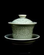 Yaozhou celadon carved scroll pattern Tang dynasty inspired tea ware
