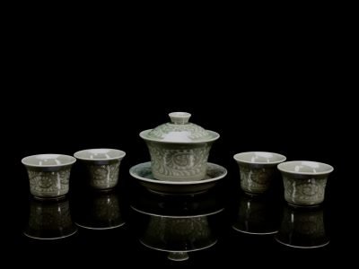 A Northern Chinese celadon bowl with the restrained glaze typical of Yaozhou ware.