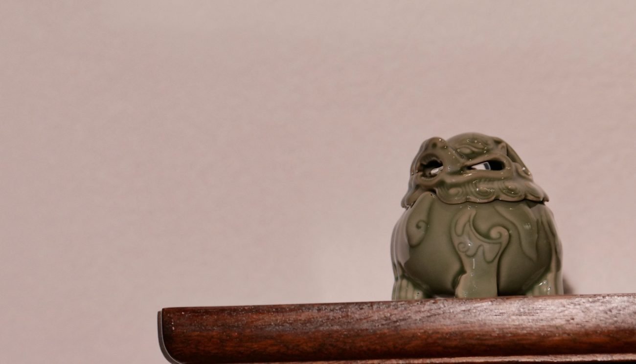 Celadon incense burner Luduan in use Chinese mythology