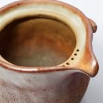 wood fired teapot purple red kiln effect