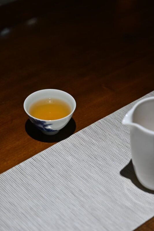 Traditional Chinese tea ritual in natural morning light