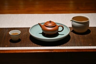 Quiet tea ritual with handmade ceramic tea ware
