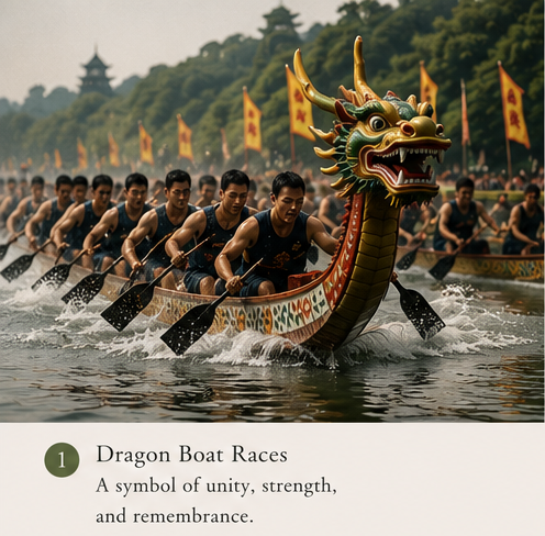 Traditional dragon boat race during the Dragon Boat Festival