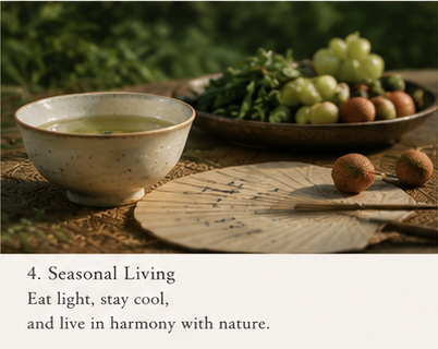 handmade Chinese teaware used in summer season with light tea and natural light atmosphere