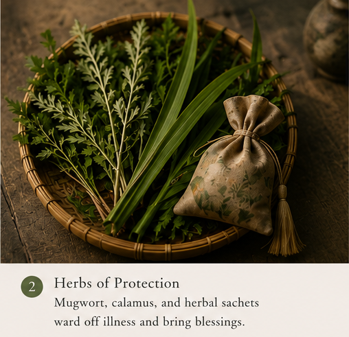 Mugwort and calamus used during Dragon Boat Festival traditions