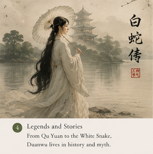 Artistic interpretation of the Legend of the White Snake during Dragon Boat Festival