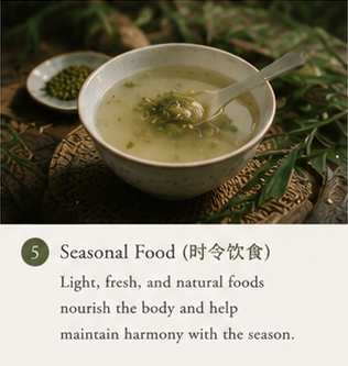Seasonal food traditions during Sanfu days in China featuring light summer meals that support harmony with nature and seasonal living
