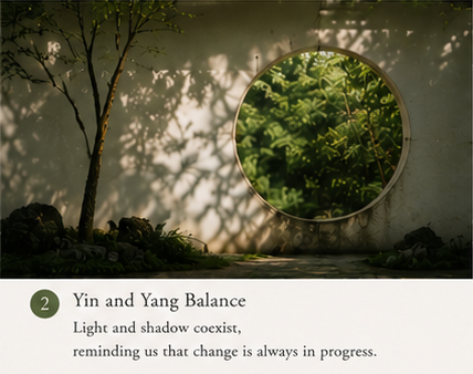 yin yang inspired summer landscape showing balance of light and shadow during Xiaoshu
