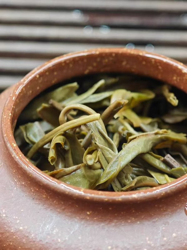 Pu-erh tea prepared in a handmade clay vessel during a quiet tea session