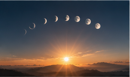 Autumn Equinox sunrise with changing sky colors representing equal balance between daylight and darkness