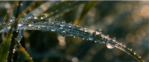 Cold morning dew resting on autumn grass during the Chinese Cold Dew solar term